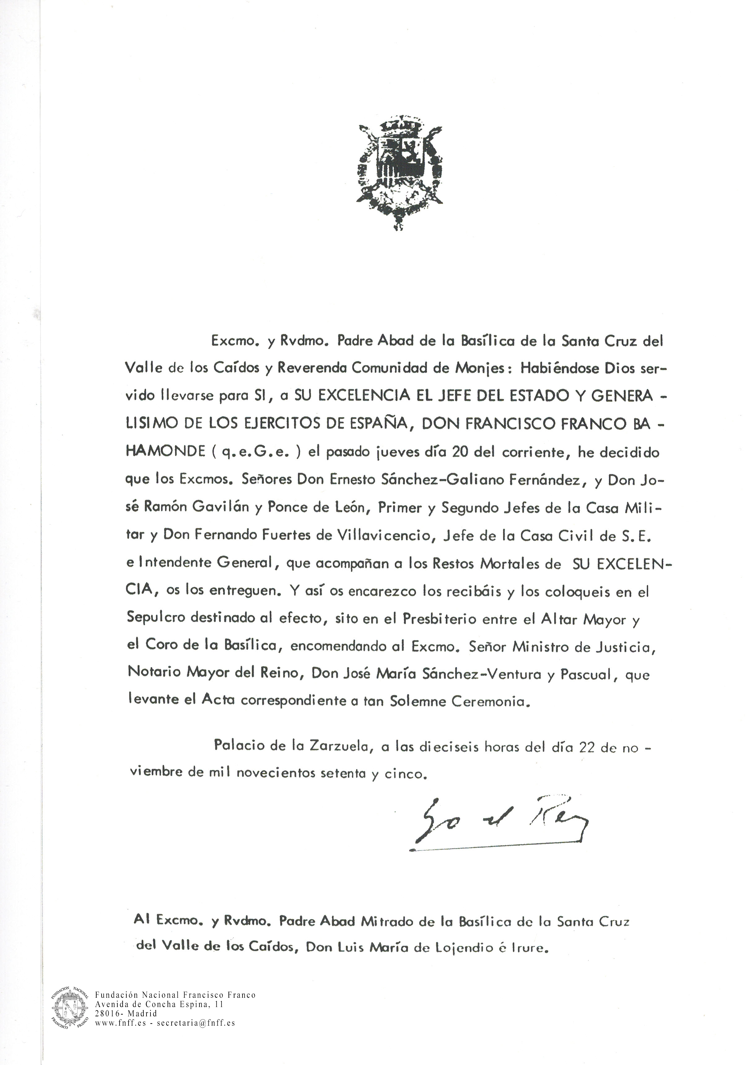 Carta_del_Rey_pidiendo_enterrar_a_Franco_en_el_Valle