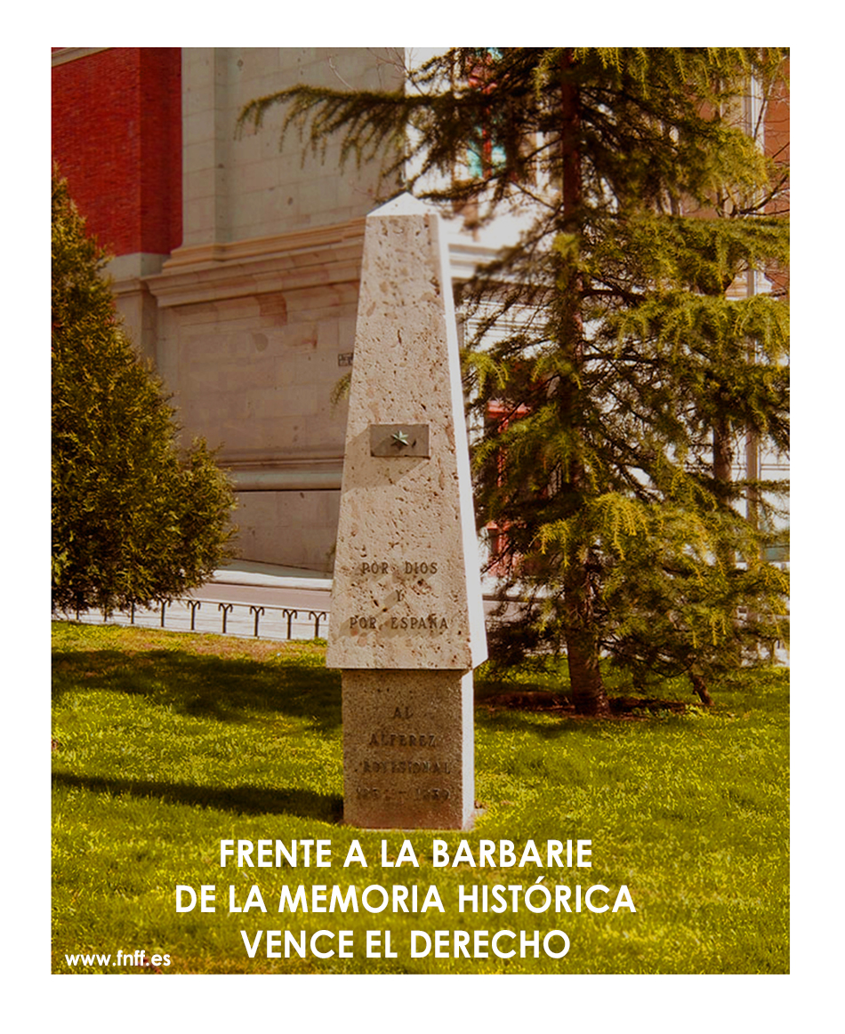 Comunicado de la FNFF: REPOSICIÓN DEL MONUMENTO A LOS ALFÉRECES PROVISIONALES EN MADRID
