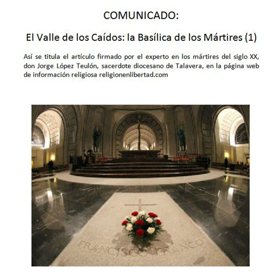 Comunicado: la Basílica de los Mártires