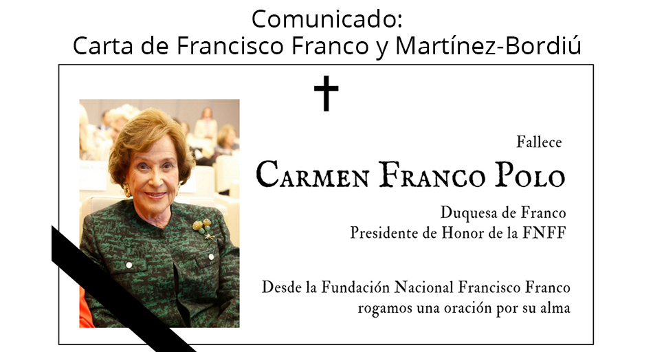 Carta de Francisco Franco y Martínez-Bordiú