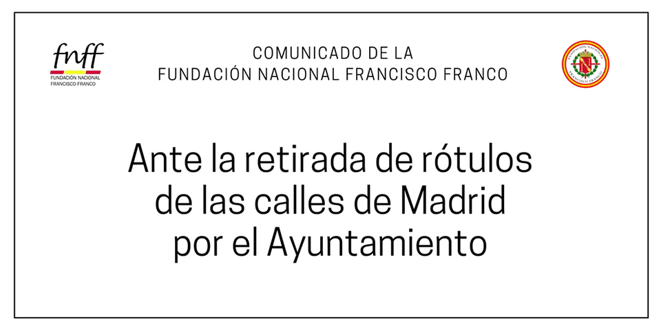 Comunicado: Ante la retirada de rótulos de las calles de Madrid por el Ayuntamiento