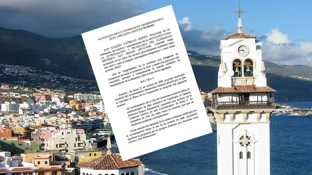 Demanda sobre la revisión acuerdo de retirar el nombramiento de Hijo Adoptivo de Candelaria al General Francisco Franco