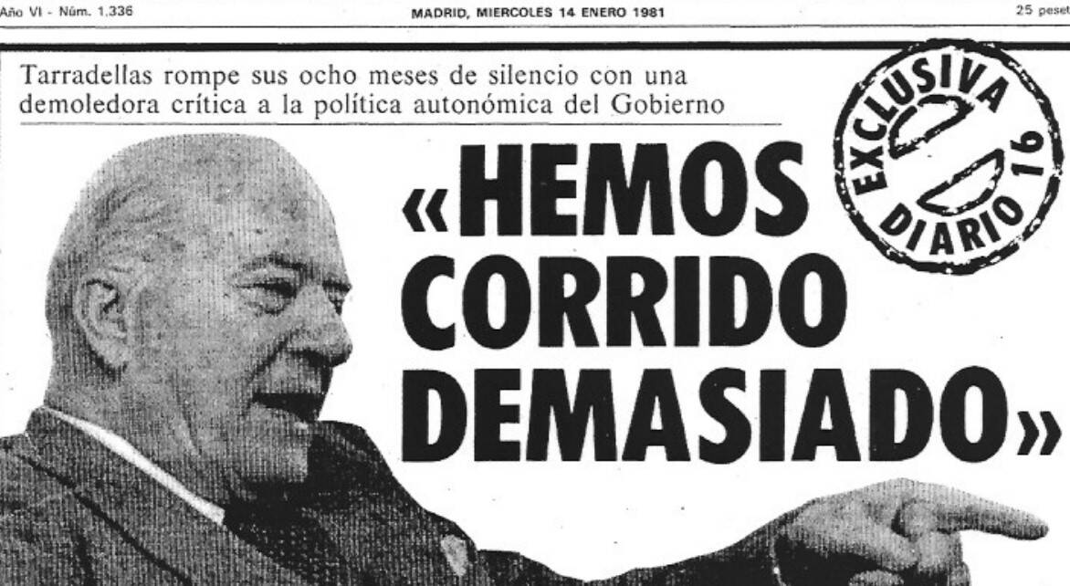 Entrevista a Tarradellas en Diario16, el 14 de enero de 1981