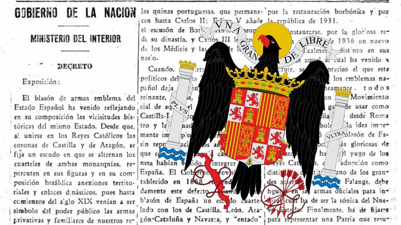 02-02-1938: El Águila de San Juan, escudo oficial de España