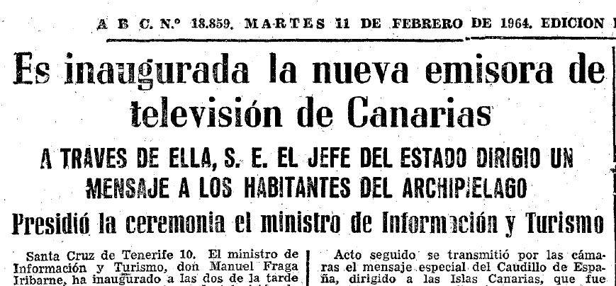 11-02-1964: Se inaugura TVE en Canarias