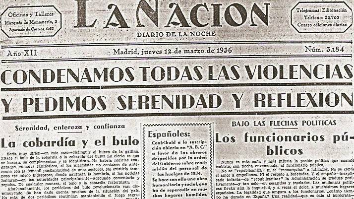 13-03-1936: Un grupo de las izquierdas incendia la sede del diario madrileño La Nación