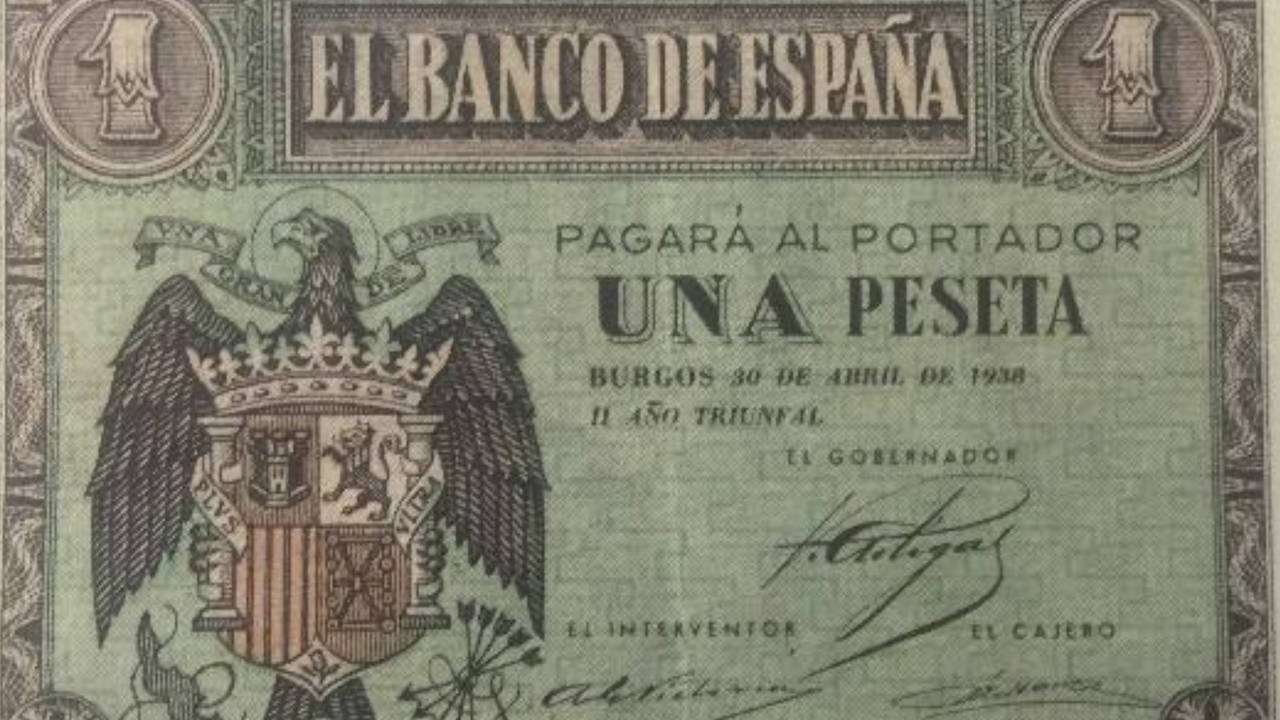 15-03-1937: Se pone en circulación la primera emisión de billetes elaborada por el Gobierno de Burgos.
