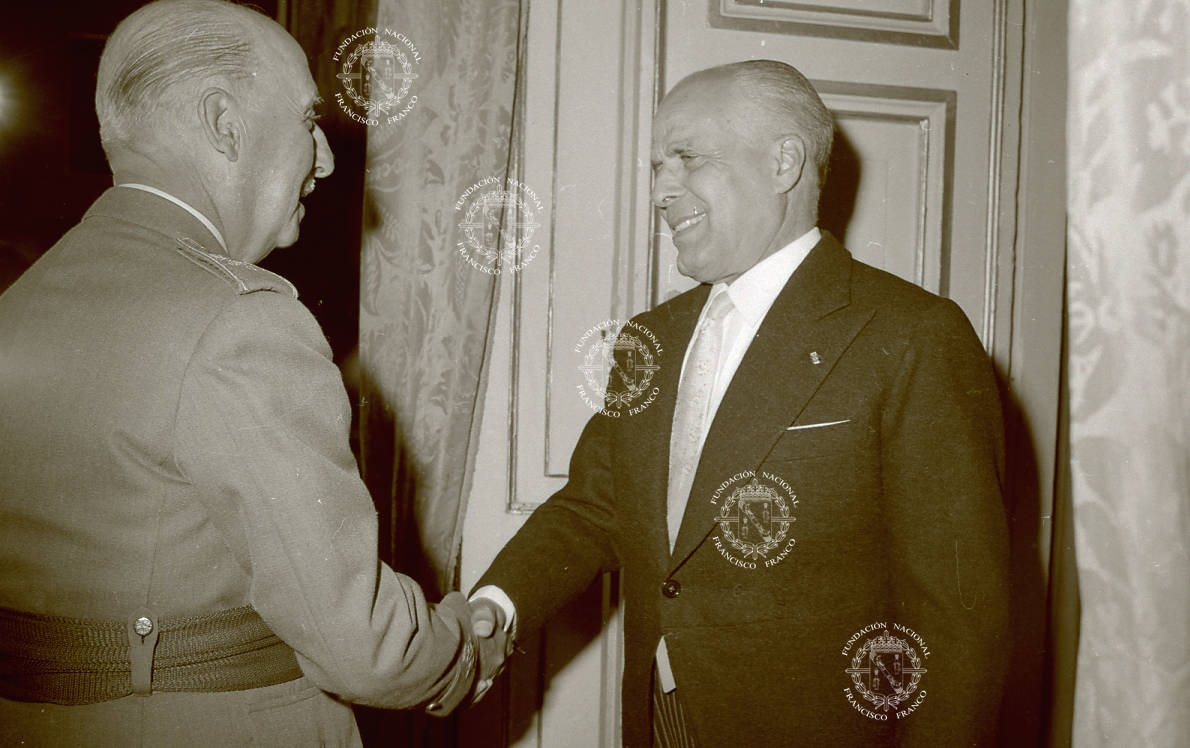31-03-1957: Francisco Franco recibe la visita del Presidente de Túnez, Habib Burguiba.