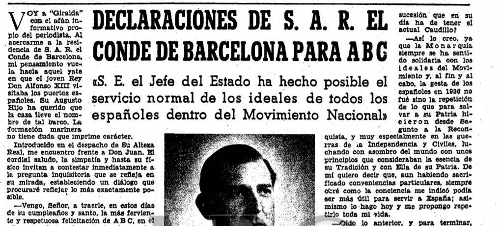 24-06-1955: Juan de Borbón habla sobre Franco
