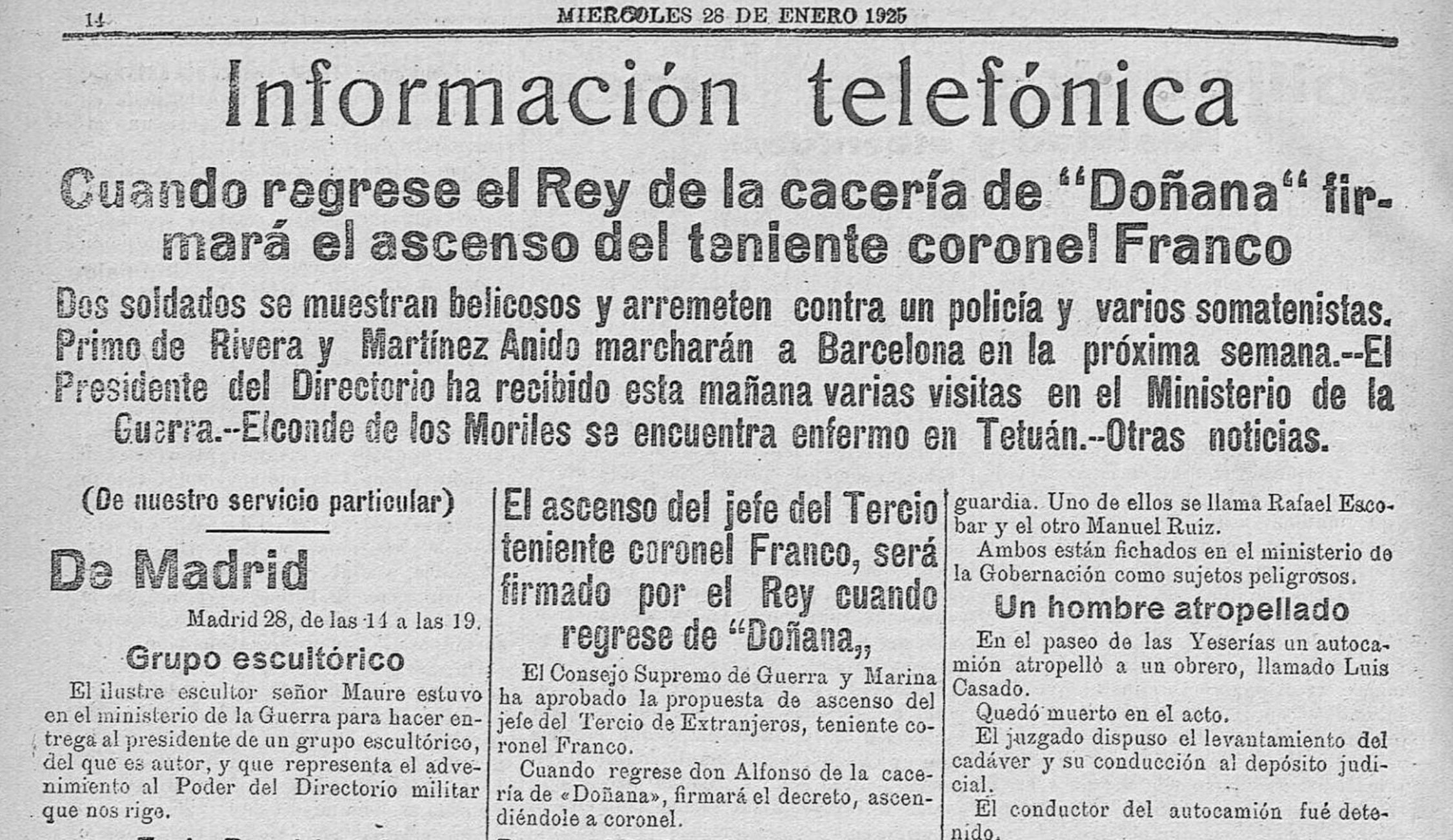 Lo que la prensa nacional dijo del legionario Francisco Franco, 1921-1925 (II), por Francisco Torres